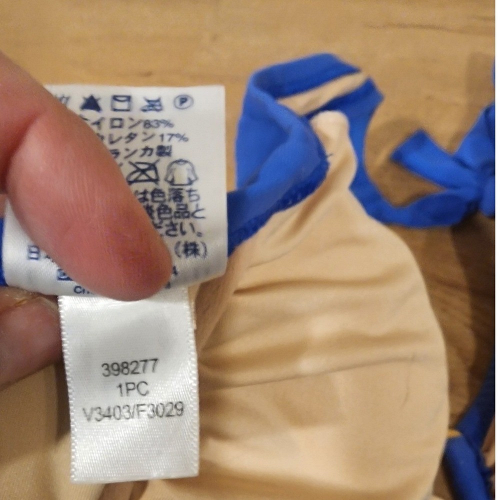 Lands End Blue Halter Bikini Swimsuit Set Women Size 10 Gold Hardware Detail - Picture 6 of 6